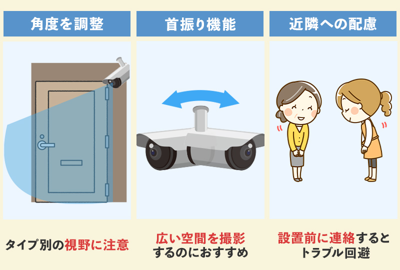 防犯カメラの設置角度の注意点