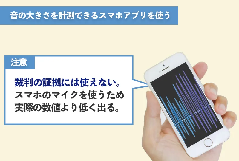 スマホアプリで騒音デシベル数を計測